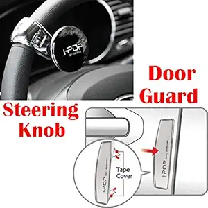 Riderscart I-Pop Car Steering Knob Door Guard with I-POP Car Door Guard with 3M Sticker for Hyundai Getz