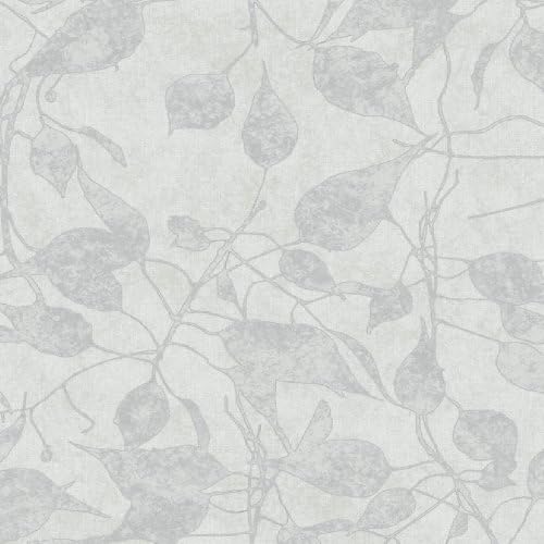 NEW CRISTIANA MASI SAFARI LEAF LUXURY GLITTER TEXTURED ITALIAN WALLPAPER ROLL (SILVER 4222)