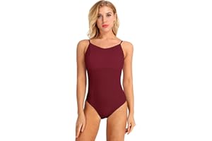 YiZYiF Femme Justaucorps de Danse Classique Ballet Léotard de Gymnastique Bodysuit de Danse Classique Body de Sport Yoga Combinaison à Bretelle Costume Danse Romper XS-XL