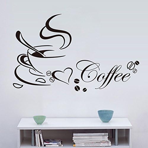 love coffee stickers shop kitchen decorations 8347. diy home decal vinyl art room mural poster removable adesivos de paredes 4.0,Black