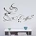 Price comparison product image Zooarts Coffee Cup Removable Wall Stickers Decals Vinyl Art Decor Room Home Cafe Mural DIY