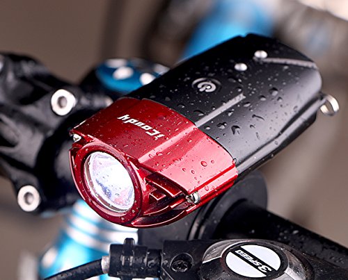 Front Bike Rechargeable Radfahren Scheinwerfer Von iCoudy Super Bright 500 Lumen 3W R3 führte Fahrrad Licht wasserdicht Fahrrad Scheinwerfer für Radfahren (rot)