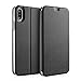 Produktbild doupi FlipCase für iPhone X/Xs 5,8 Zoll, Deluxe Schutzhülle mit Magnetischem Verschluss Klappbar Book Style Aufstellbar Ständer, schwarz