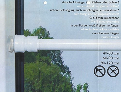 Tür- Fenster- Klemmstange Gardinenstange ohne Bohren für Scheibengardinen oder Türvorhänge (alu, 80-120 cm) - 2