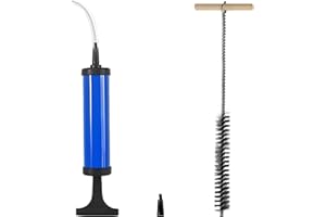 DNGH Soffiatore Pulizia Fori Soffietto Manuale Spazzola Metallica Fori per Tasselli Muratura Calcestruzzo Foro di perforazione, pompa di scarico per fori di perforazione