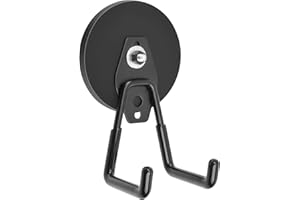 OCEUMAOA Magnet Haken Sehr Stark Magnethaken Extra 88mm Doppelhaken Magnetfuß mit Rutschfester Beschichtung und Befestigungsschrauben für Garten,Garage,Werkzeugraum (Schwarz)
