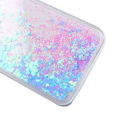 Samsung Galaxy S7 Edge Hülle,Galaxy S7 Edge Case Hülle,TOYYM 3D Kreative Glitter Glänzend Fließen Flüssig Hülle,Durchsichtig Klar Transparent Bling Hart PC Hardcase Hüllen Shiny Glanz Sparkle Stars Plastik Tasche Kristall Handytasche Hülle Etui Protective Case Cover für Samsung Galaxy S7 Edge +1x Bildschirmschutz+1x Kapazitive Feder(Farbe zufällig),Himmelblau - 2