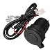 Produktbild Foxnovo Universal 24V/DC 12V wasserdicht, Motorrad, Boot Zugmaschine Zigarettenanzünder-Steckdose mit Kabel, 60 cm, Schwarz