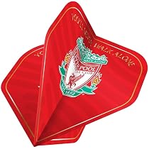 FOCO F3921 - Vuelos de dardos con licencia oficial del Liverpool Football Club The Reds FC de 100 micras, forma número 2, escudo blanco, 1 juego de 3 vuelos