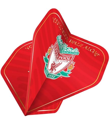 Ailettes Fléchettes Liverpool FC Red Dragon – 9 Pièces (3x Sets), 75 Microns, Forme Standard, Licence Officielle