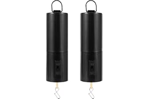 2 stycken vindspelsmotor, roterande, roterande motor, hängande batterimotor, svart, för trädgårdar, gräsmattor eller verandor