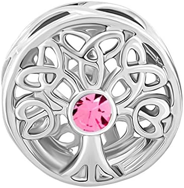 Uniqueen Jewellery New Style Filigree Celtic Knot Spacer Charms Beads with Crystal Bead Fit Bracelet Gifts