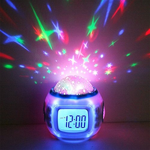 Delmkin LED Musik Wecker kreativ Sternenlicht Projektor Digitale Wecker - 3