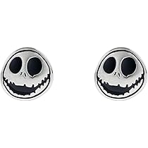 Orecchini A Perno In Argento Sterling 925 Con Tema Halloween - Zucca, Scheletro, Pipistrello E Jack Skellington - Gioiello Regalo Per Donne E Uomini - Confezione Regalo Inclusa - 3