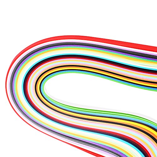 Outus 26 Farben 1040 Strips Papier Quilling Streifen Papierbreite Set, 3/ 5/ 7/ 10 mm, 4 Stück - 4