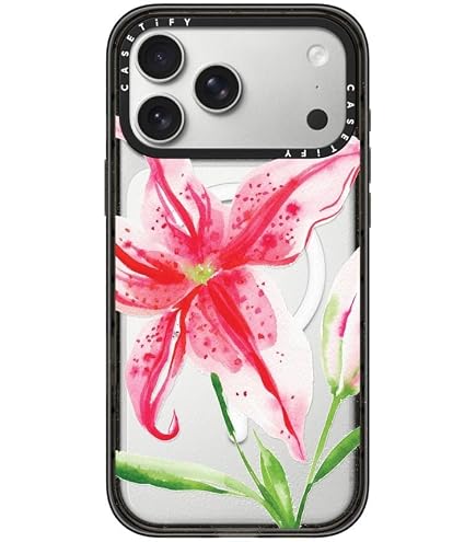 Casetify Impact - Custodia per iPhone 14 Pro Max compatibile con Magsafe - Lazy Daisy - Nero lucido