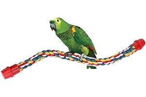 PSSOPP Tau Sitzstange Papagei Spirale Sitzstange Papagei Kletterseil Vogel Baumwolle Schaukel Papagei Spielzeug für Papagei Wellensittich Nymphensittiche Sittiche(S 41.5cm)