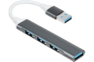 AXFEE Hub USB, 4 porty USB 3.0 Hub rozdzielacz USB, rozdzielacz USB HUB 3.0, ekstra super prędkość 5 Gbps koncentrator danych do MacBook, Mac Pro/Mini, iMac, Surface Pro, XPS, notebooków, dysków USB