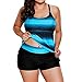 Produktbild Malloom® Frauen Plus Size Gradient Tankini Bikini Bademode Badeanzug Badeanzug Große Taille Taille konservativen Gradienten Bademode