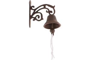 Tubayia Cloche de porte vintage en fonte, marron