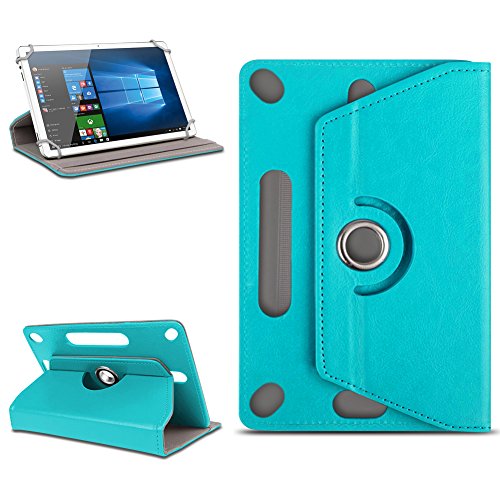 Nauc Custodia universale per tablet da 10-10,1 pollici, con funzione leggio, girevole a 360°, lavorazione di alta qualità, disponibile con diversi motivi turchese turchese