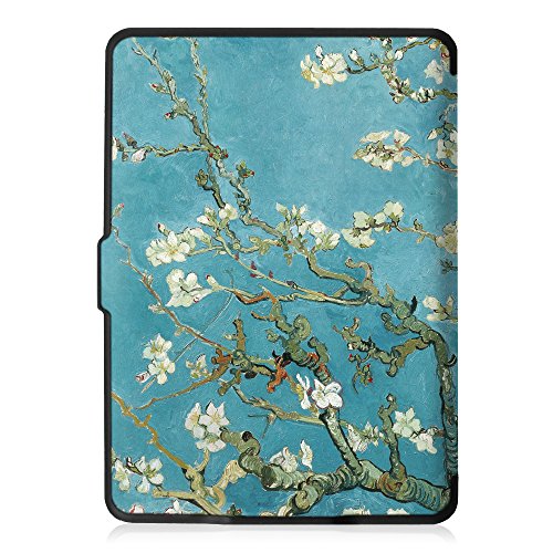 Fintie Kindle Paperwhite Hülle – Die dünnste und leichteste Smartshell Case Schutzhülle Tasche mit auto Sleep / Wake für den neuen Kindle Paperwhite 2016 (mit 300 ppi-Display, 6 Zoll, und integrierter Beleuchtung) und alle Modelle von 2012, 2013, 2014, 2015 – Mandelblüten - 3