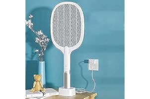 Antson Mosquito Killer Racket Rechargeable Handheld Electric Fly Swatter Mosquito Killer Racket Bat with UV Light Lamp Racket