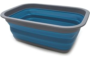 SAMMART SAMMART Bassine pliable et portable pour pique-nique, courses et rangement gain de place Bleu foncé 9,2 l