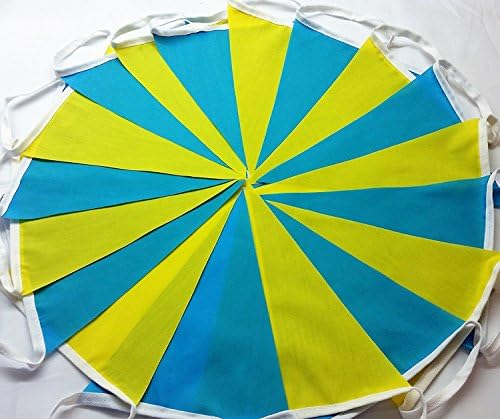 Pink Tulip Tour De Yorkshire Fabric Bunting Single PLy Blue Yellow Choice of length (10 mtr (2 x 5mtr) TDY)