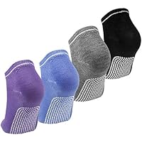 Calzini Antiscivolo Donna 4 Paia Calze Sportive per Yoga Pilates Danza Fitness Arti Marziali Ginnastica Barre Calzini Antiscivolo in Cotone Grip Socks Adulti