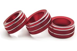 ETHMUNTHA Yuzhao - Manopola per interni in alluminio, per auto, aria condizionata, presa d'aria, 3 pezzi, per Audi A3 8 V, 2014 – 2019, colore: rosso
