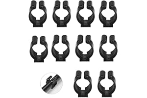 SamHeng Fishing Rod Holder Clips, 10 Pieces Billiards Cue Stick Holder Clips, Plastic Fishing Pole Rod Holder for Wall Snooker Cue Locating Clips for Fishing Rod Billiards Cue Snooker Cue