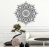 hllhpc Yoga Studio Sticker Mural Mandala Fleur Papier Peint Chambre Salon Autocollant sur Le Mur décor marocain Motif Marocain Lotus 57 * 57 cm