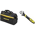 STANLEY Tool Bag 30 x 25 x 13 cm in Resistant 600 x 600 Denier with 8 Interior 2 Exterior Pockets and Reinfored Base 1-93-330 & 090947 6in MaxSteel Adjustable Wrench