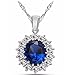 Sapphire Blue Silver 18K White Gold Plated Austrian Crystal Kate Middleton