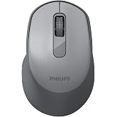 Philips SPK7448 Bluetooth 5.2 ve 2.4GHz 1600DPI Sessiz Optik Kablosuz Mouse (Gri)