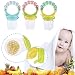 Cute Baby Infant Food Fruits Soft Bite Nipple Feeder Pacifier Feeding Tool with Chain Holder Food Grade Silicone Teat 3 Sizes Random Color