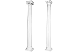 HEXIM PERFECT Capital for Half Columns | Pre-primed Surface | Shockproof | Classic | Baroque | Decorative Element | Stucco | White | PU | N1320-2H | Socket 162 mm