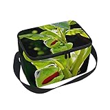 Bolso de almuerzo con diseño de rana, con cremallera, aislante, para picnic, escuela, hombres...