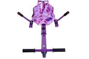 JAMIAH Hoverkart Frame Go Cart for Hoverboard Accessories, Hover Cart Balance Scooter Seat Adjustable Length for 6.5 8 10inch Segway, Graffiti Galaxy Flame Camo (Starry Purple)