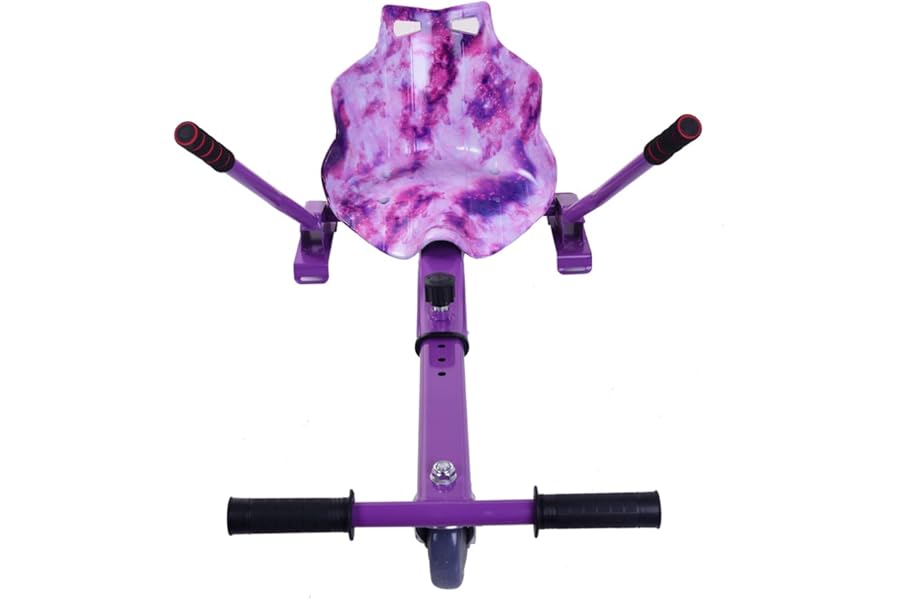 Hoverkart Frame Go Cart for Hoverboard Accessories, Hover Cart Balance Scooter Seat Adjustable Length for 6.5 8 10inch Segway, Graffiti Galaxy Flame Camo (Starry Purple)