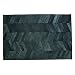 Produktbild formart Mosaic Parquet Recycelter Lederteppich mit Schwarzem Parkettmuster und Zickzack Nähten, Leder, Schwarz, 200 x 140 x 0.4 cm
