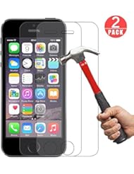 Verre Trempé iPhone SE 5 5S 5C,[2 Pièces] Genki Ultra Clear Extreme Résistant Protection écran Film Protection iPhone SE 5 5S 5C
