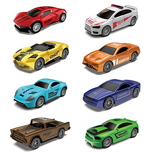 BOWA Pack de 8 Vehículos, Coches de Juguete, Metálico Miniaturas Coches Maquetas (Modelos Surtidos)