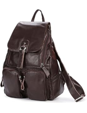 Greeniris Lederrucksack Damen Schulranzen