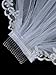 Remedios 1 Tier Wedding Bridal Veil with Lace Floral Hem and Comb Fingertip Length,White