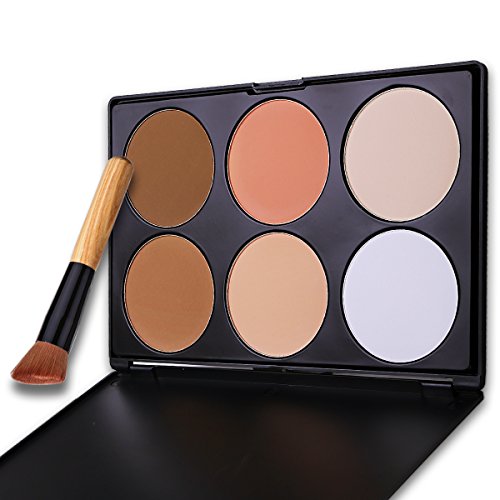 VALUE MAKERS® 6 Farbe Contouring and Highlighting Palette + Puderpinsel - 6