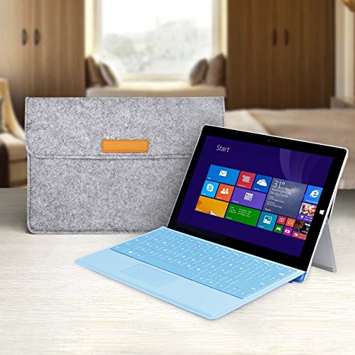 Inateck Microsoft Surface 3 Schutzhülle Filz Sleeve für neues Surface 3 10,8 Zoll 2015 Version, Grau - 7
