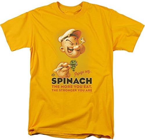 Popeye Spinach Retro Mens Short Sleeve Shirt GOLD 5X