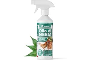 Bionee Olio di Neem Spray Pollaio e Galline 500 ml – Lozione Naturale Pronta all’Uso, Protezione Contro Insetti e Parassiti, Sicuro e Delicato, Idrosolubile, Zero Residui